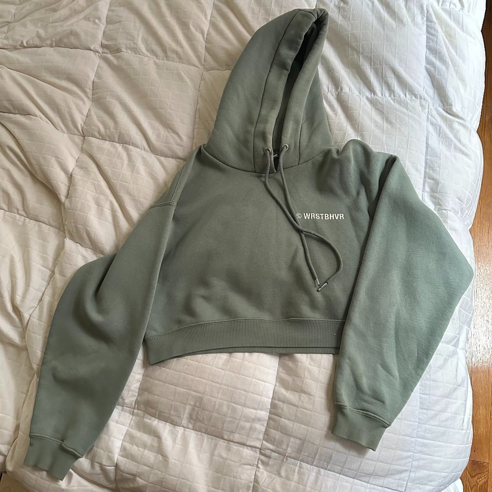 WRSTBHVR sage green hoodie and sweatpants set